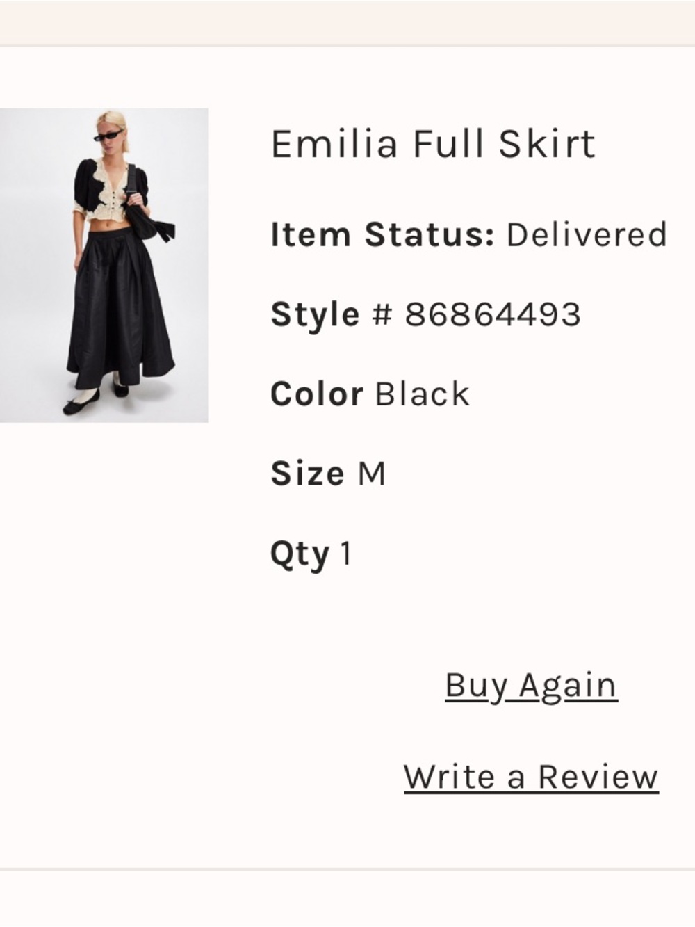 Free people Emilia full skirt sz M - Picture 3 of 3